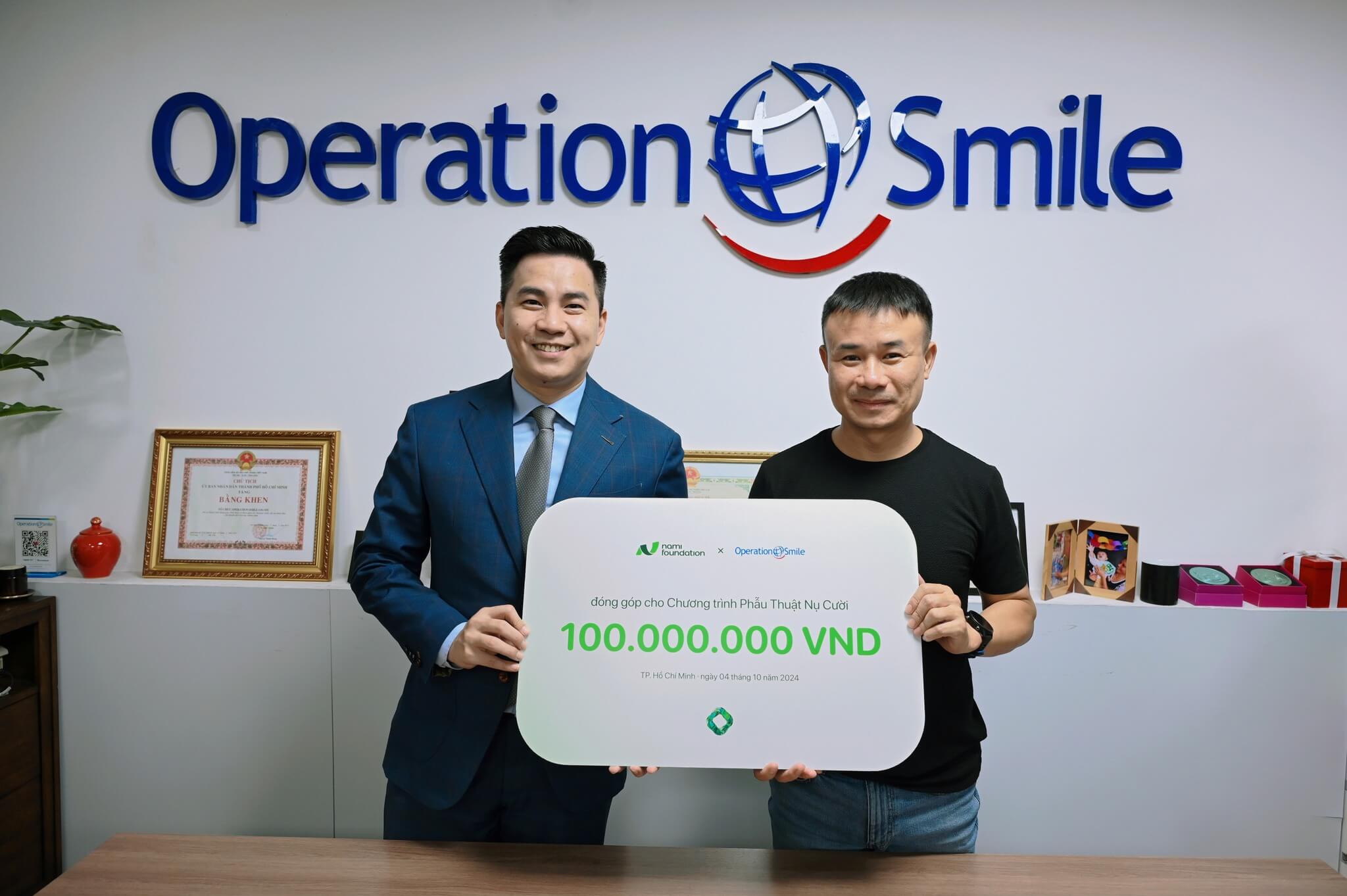 Nami Foundation chung tay đóng góp vào Quỹ Phẫu thuật Vì nụ cười (Operation Smiles)