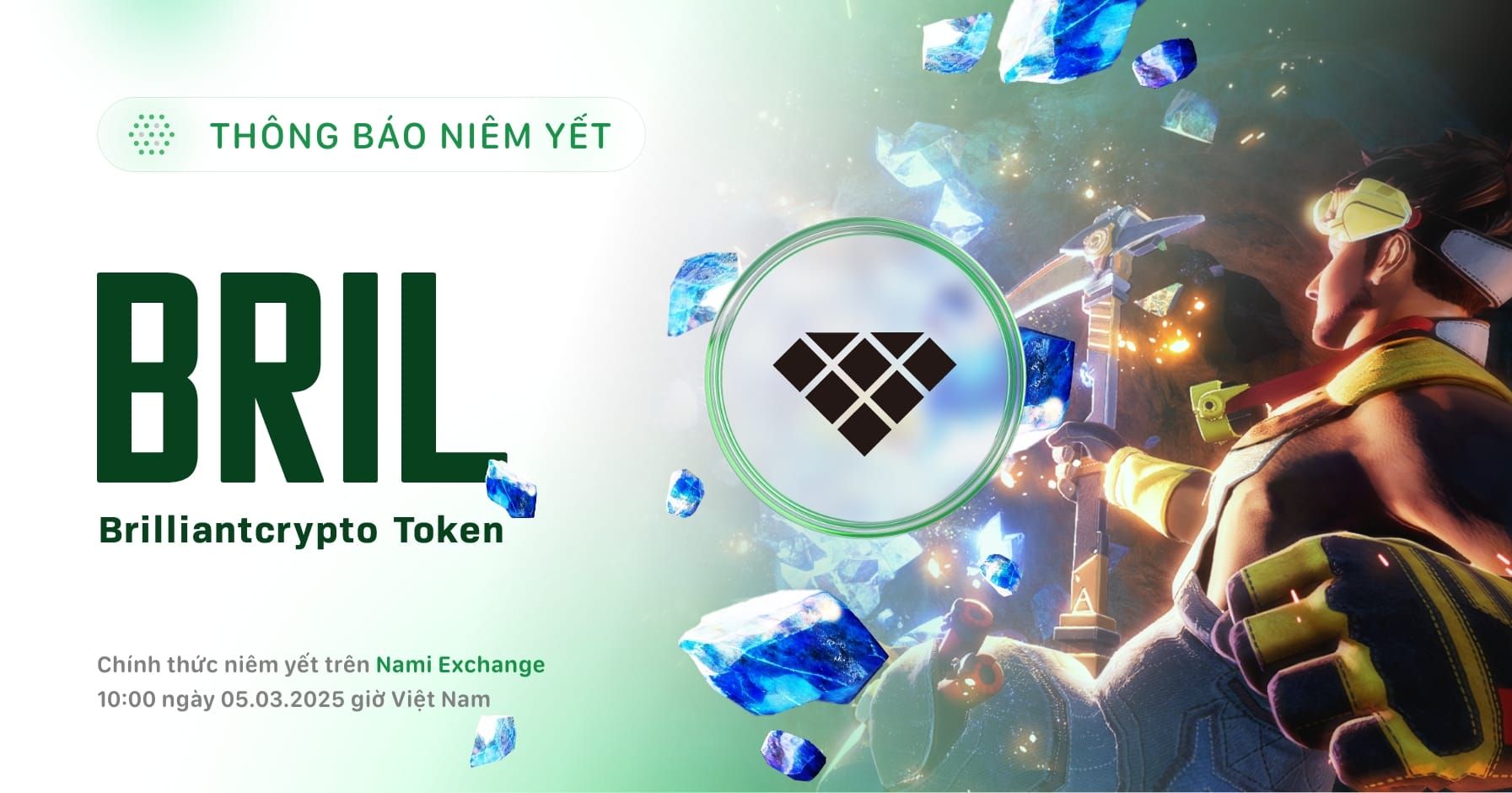 Nami Exchange niêm yết Brilliantcrypto (BRIL)